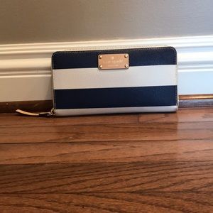 Navy & White striped Kate Spade Wallet